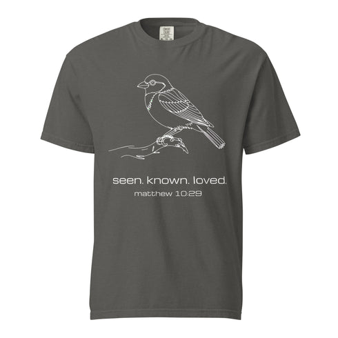 Seen Known Loved Sparrow Christian Bible Verse T-Shirt